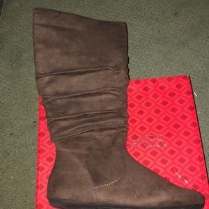 Brown Knee High Boots by Hot Cakes - Brand New